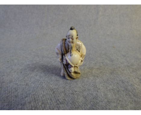 Chinese carved ivory netsuke of a fish