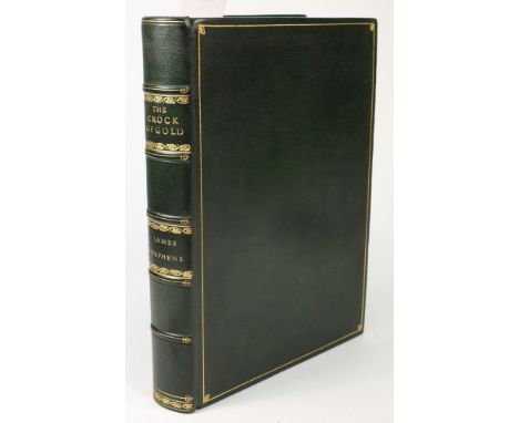 STEPHENS, James - The Crock of Gold : 12 colour plates by Thomas Mackenzie, full green morocco, 4to, Limited edition of 525 c