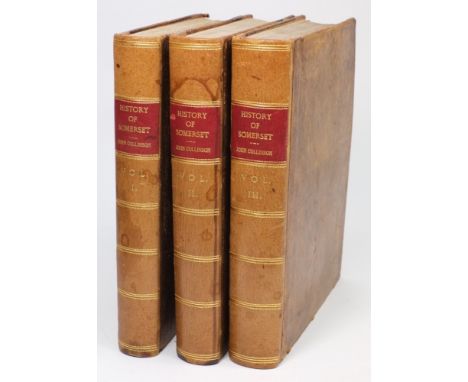 COLLINSON, Reverend John - The History and Antiquities of the County of Somerset,: 3 volumes, Illustrated with folding map an