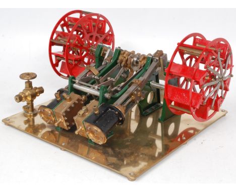 From Reeves Casting's and built to Edgar T Westbury designs, diagonal paddle engine with twin inclined cylinders and Stephens