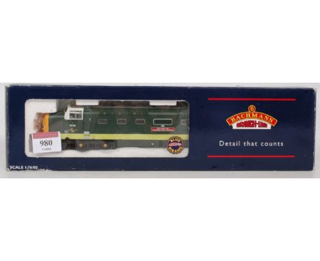 Bachmann 32-525A Class 55 Deltic No.55002 "The Kings Own Yorkshire Light Infantry" BR Green", with signs of over painting and