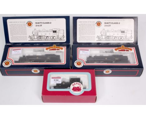 A Dapol ex L&Y 'Pug' 0-4-0ST in BR black No. 51241 (VG,BVG), a Bachmann Ivatt Class 2 2-6-2T No. 41221, and another No. 41241