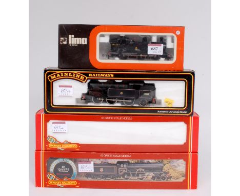 A Lima J50 0-6-0T in BR black No. 68920 (G,BG), a Mainline N2 0-6-2T No. 69531 in BR lined black (VG,BG), a Hornby R259 D49/1
