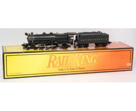 Rail King by MTH 0 gauge black Pennsylvania 4-6-2 steam outline locomotive No. 1361 complete with operating instructions(VG-N