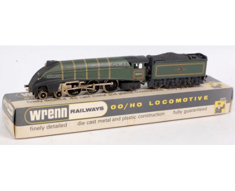 A Wrenn Railways W2211 BR green 'Mallard' engine and tender with instructions (VG-BG)