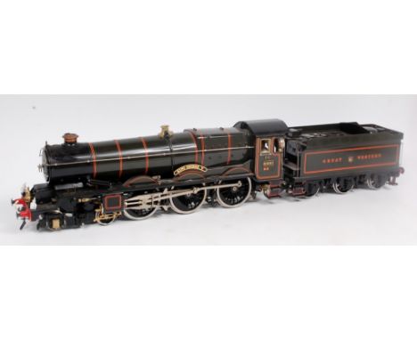 Aster GI live steam green GWR 4-6-0 King George V No. 6000 with 6 wheel Great (crest) Western tender - would benefit from cle