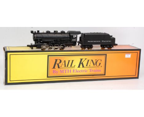 Rail King by MTH 0 gauge black Northern Pacific 0-8-0 switch engine No. 1189 with electronic whistle, complete with operating