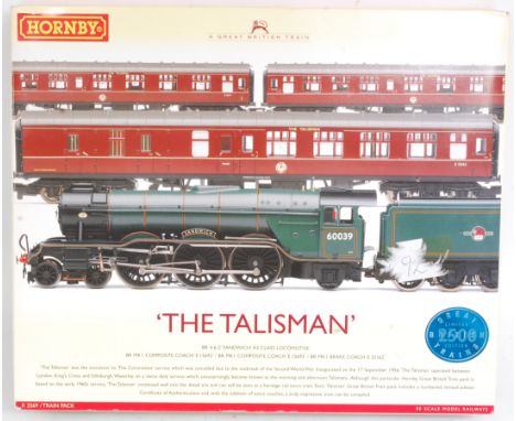 A Hornby R2569 'The Talisman' train pack containing BR green class A3 engine and tender 'Sandwich' and 3 Mk1 maroon coaches, 