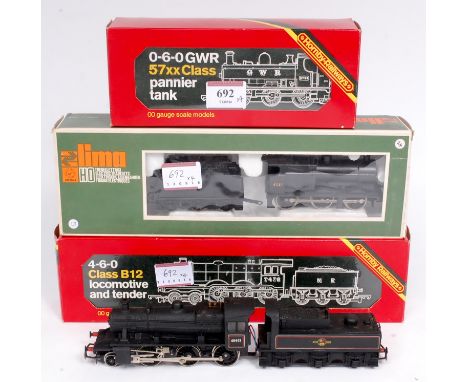 A Hornby R041 57xx 0-6-0PT repainted BR green as No. 5713 (GR,BG), R857 Ivatt Class 2 2-6-0 in BR lined black renumbered as 4