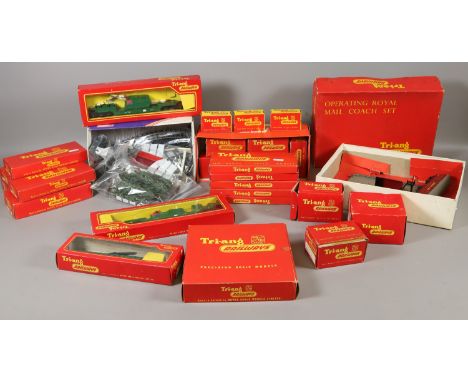 A good collection of mainly boxed Triang model railway items to include rolling stock, various track, points and signals, alo