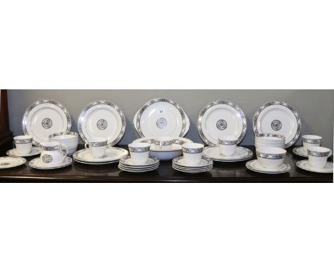 A Royal Doulton part tea/dinner service decorated in the Tavistock pattern, approximately forty five pieces. 8 plates, bread 