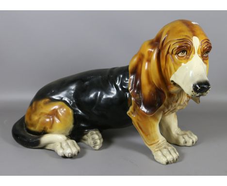 A C20th life size model of a Basset Hound.