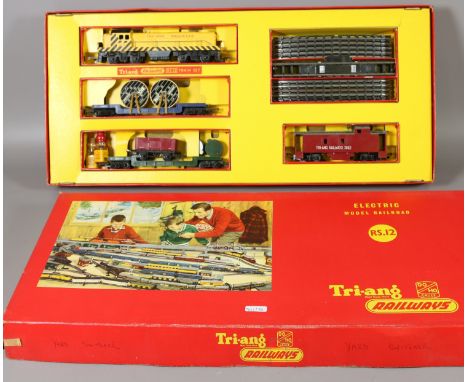 A boxed Triang electric model railroad set RS-12 o-o gauge yard switcher.