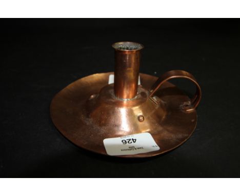 Vintage copper night light with weighted lead base