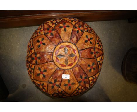 Leather pouffe