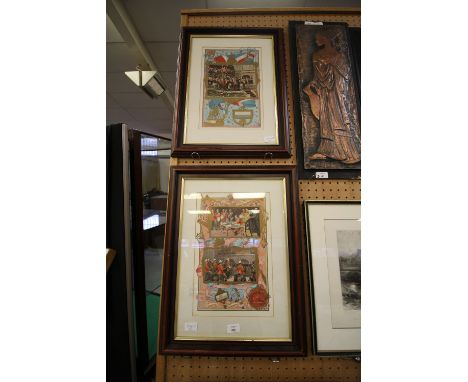 Coloured lithograph of the ascension of Edward VII and another by B and F Gast