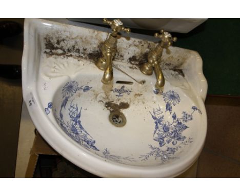 Blue and white pottery hand basin