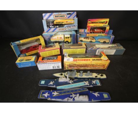 Box of vintage Matchbox model cars - boxed