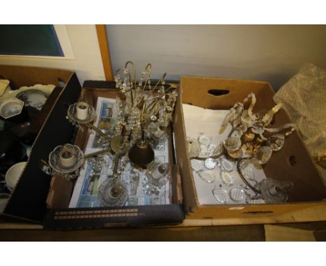 2 Gilt and Glass light fittings