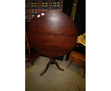 George III Oak tripod table with bird cage action