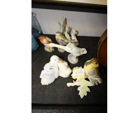Selection of Royal Worcester, NAO Lladro birds