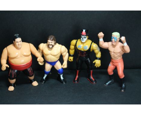 Action Figures - Papa Shango by Titan Sports 1992, Hacksaw Jim Duggan by Titan Sports 1991, Wakatoba Sumo Wrestler by Titan S