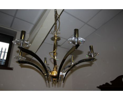 Metal and glass light fitting