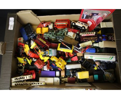 Box of Lledo, Matchbox, Corgi diecast vehicles - unboxed