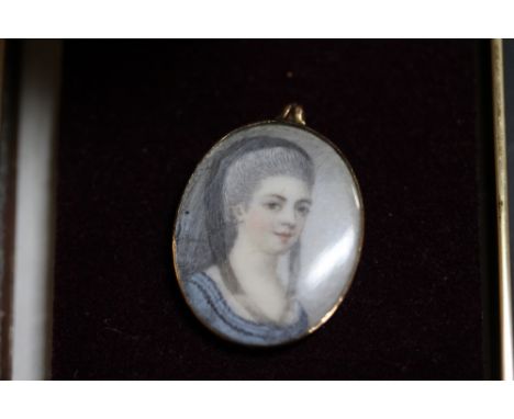 Adam Buck - Portrait Miniature in gold frame, signed and engraved 'From Frances 1795'