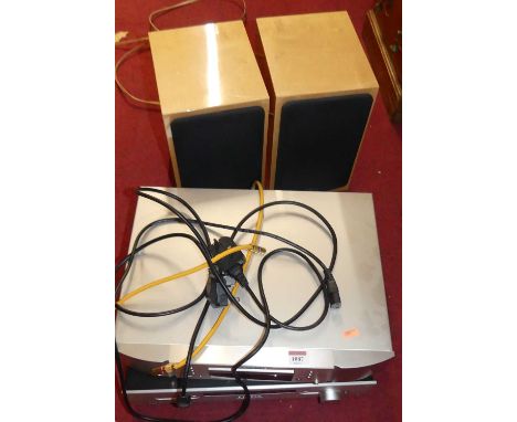 A Morantz separates CD player, a Roksan integrated amplifier, pair of Quad speakers (3)All in good condition with some rust a