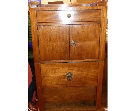 A 19th century mahogany tray-top night commode, w.51cm