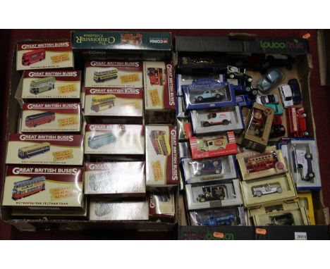 Two trays of modern issue diecast to include Atlas edition Great British Buses 1/76 scale collection, and others