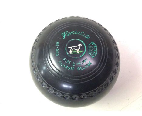 TWO SETS OF LAWN BOWLS, size 2 heavy Henselite and size 4 medium Henselite, in bag