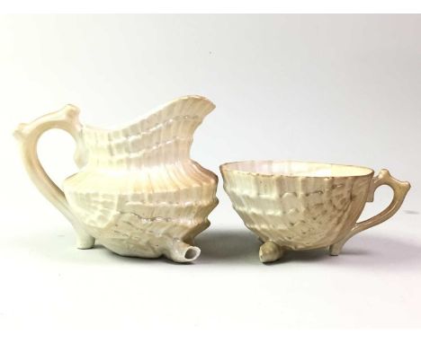 BELLEEK STYLE PART TEA SERVICE, AND ANOTHER COFFEE SERVICE  the coffee service with gilt decoration