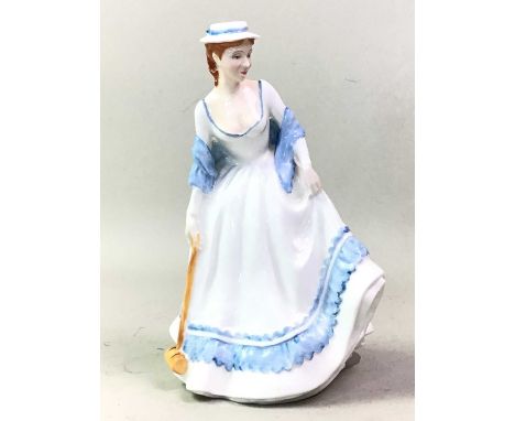 THREE ROYAL DOULTON FIGURES AND OTHERS, including Summertime, Christmas Morn and Best Wishes, also a small group of animal fi