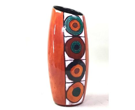 POOLE POTTERY FORM VASE, ANDREW TANNER of ovoid form decorated with panel of four discs24cm high