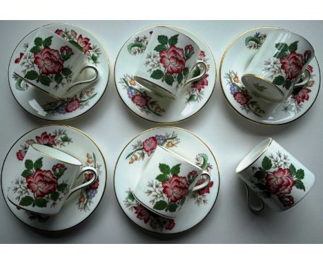 WEDGWOOD "CHARNWOOD" PART COFFEE SERVICE, AND FURTHER ITEMS comprising six cups and five saucers, along with a Royal Albert p
