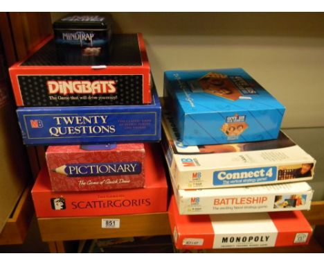 A collection of family vintage games to include: Dingbats, Battleship, Connect 4, Pictionary etc