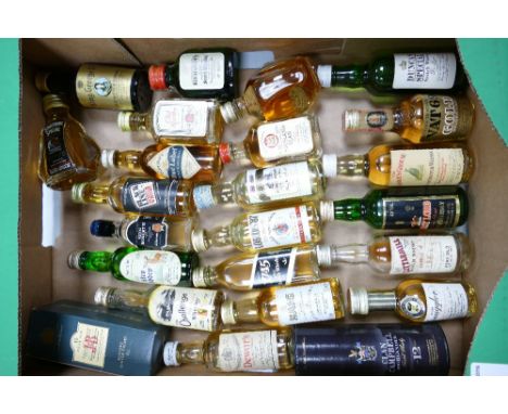 A collection of 5cl Scotch Whisky Miniatures to include: Old fields, The challenge, Dewars, Haig, Littlemill ect. (23) 