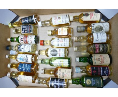 A collection of 5cl Scotch Whisky Miniatures to include: Langs, John Begg, Glen Stag, Lowoies, Peter Dawson, Old plan ect (21
