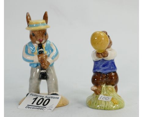 Royal Doulton Bunnykins figures :Clarinet Player DB184 and Harry DB73 figures (2)