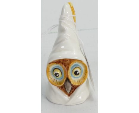 Royal Worcester candle snuffer as a hooded owl: Height 8cm.