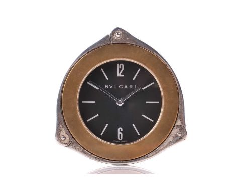 A Bulgari - Bvlgari 'Cerniera SB' travel clock, the case stamped '925', the case measures approximately 80mm. Total weight of