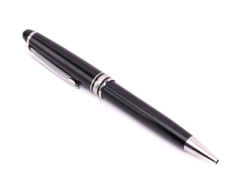 Montblanc - Meisterstück Pix classique ballpoint pen, with twist-action black resin barrel and white-tone hardware, emblem in