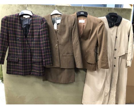 A lady's Savannah long coat size 8, together with a Fiorella Rubino wool blazer size 10, a Jones New York size 4 petite plaid