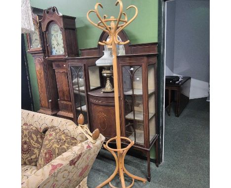 A bentwood hat and coat stand