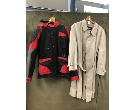A Premier waterproof motorbike jacket XL and a Lord Combi-coat trench coat size 54 (2)