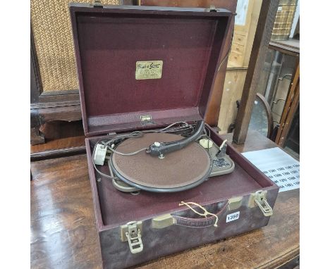 A vintage gramophone, record player.