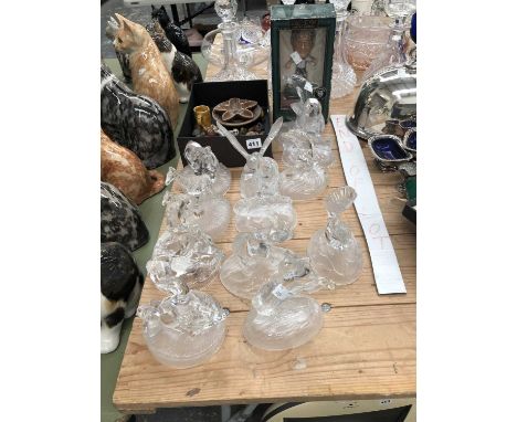 Wade whimsies, crystal animal figurines and a David Beckham collectors edition figure.