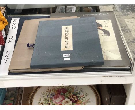 Takashi Isake ink signed prints, other Japanese prints, folios of prints of Old master paintings, etc